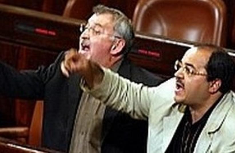 Tibi yelling in Knesset 311 (photo credit: Ariel Jerozolimski [file[)