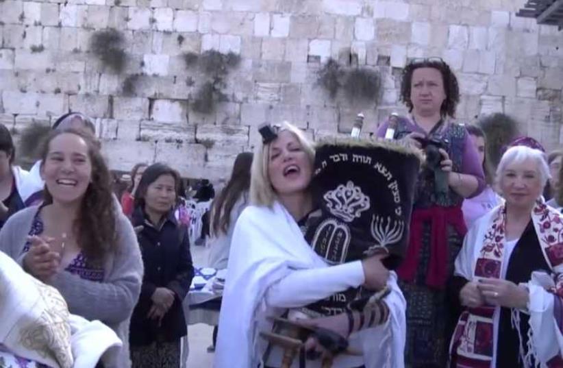 Women of the Wall at the Kotel (photo credit: screenshot)