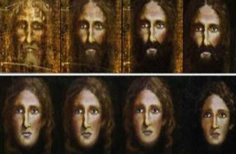 Detectives used a computer program to reverse the ageing process on an image from the Turin Shroud  (photo credit: ROME POLICE)