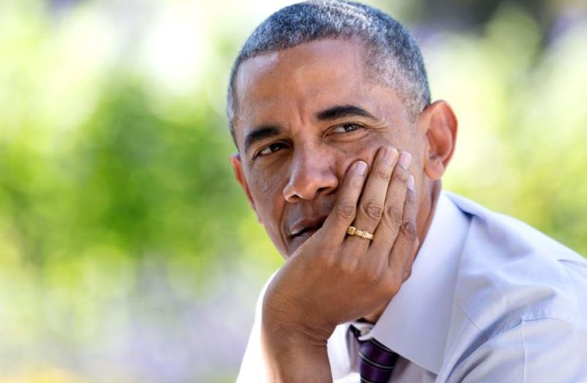 US President Barack Obama at the Rose Garden of the White House (photo credit: OFFICIAL WHITE HOUSE PHOTO / PETE SOUZA)