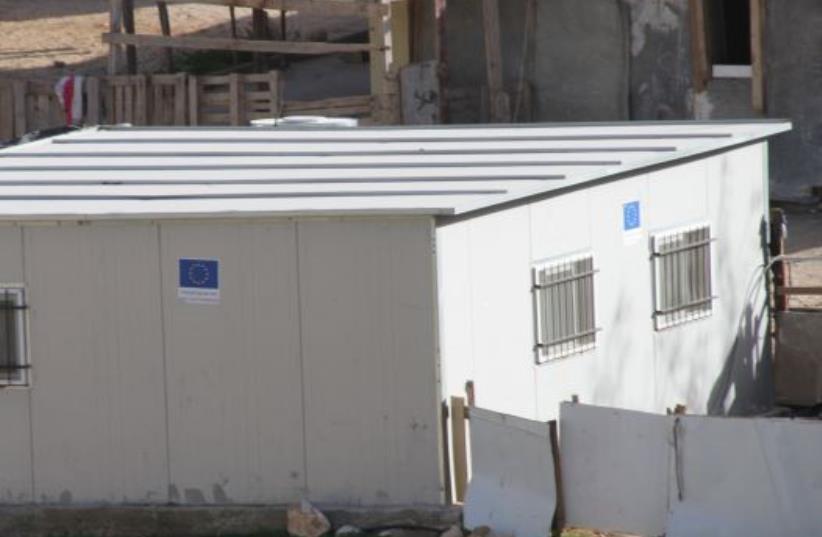 Illegal Palestinian structure in Area C of the West Bank, between Jerusalem and Jericho (photo credit: TOVAH LAZAROFF)