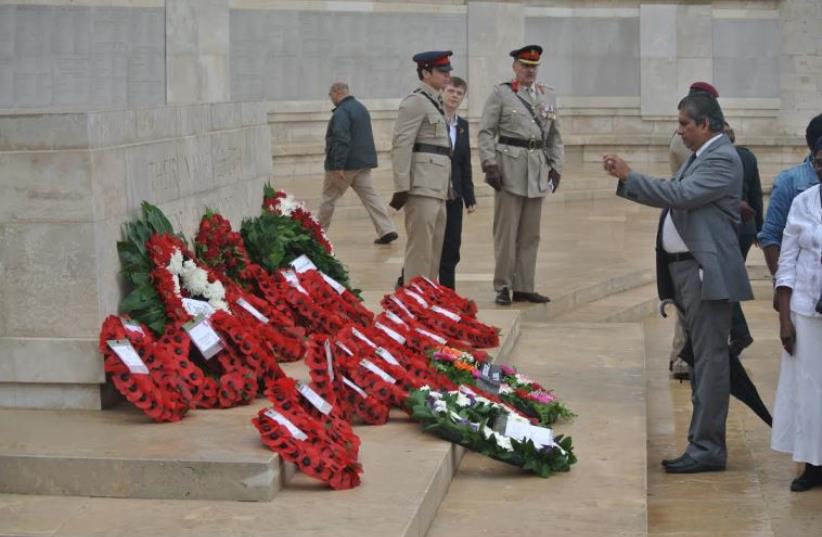 Remembrance Day at the Commonwealth War Graves Cemetery on Mount Scopus Jerusalem, November 7, 2015 (photo credit: SETH J. FRANTZMAN)