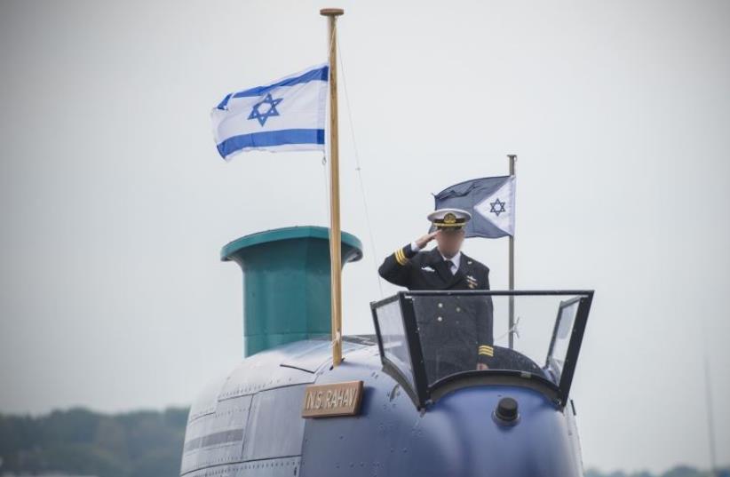 INS Rahav sets out from Germany (photo credit: IDF SPOKESMAN’S UNIT)