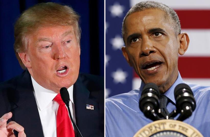 Obama and Trump (photo credit: REUTERS)