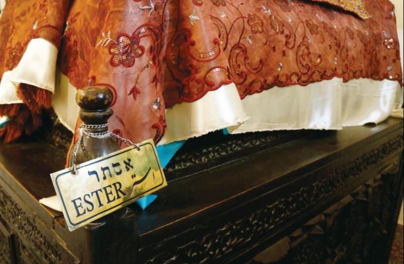 VIEWS OF the interior of the mausoleum of Esther and Mordecai in Hamadan. A Cultural Heritage Organization plaque identifies the location. (photo credit: ANNIKA HERNROTH-ROTHSTEIN)