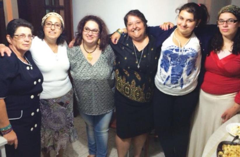 Genie Milgrom (third from right) at a melaveh malka with returning Anusim in the village of Belmonte, Portugal, last year (photo credit: Courtesy)