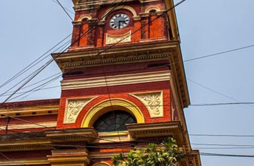 Magen David Synagogue is located at the junction of Brabourne Road and Canning Street in Kolkata and was built in 1884 by Elias David Joseph Ezra. (photo credit: INDRAJIT DAS)