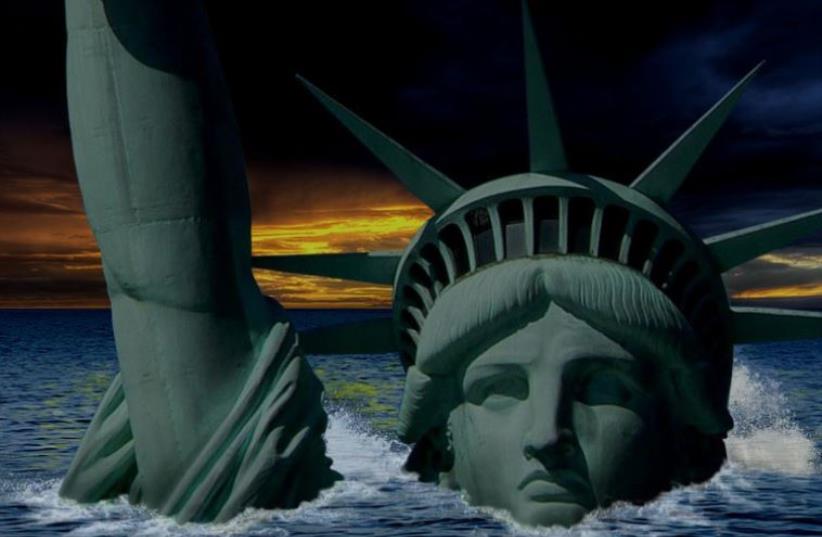 The Statue of Liberty submerged (illustrative) (photo credit: Courtesy)