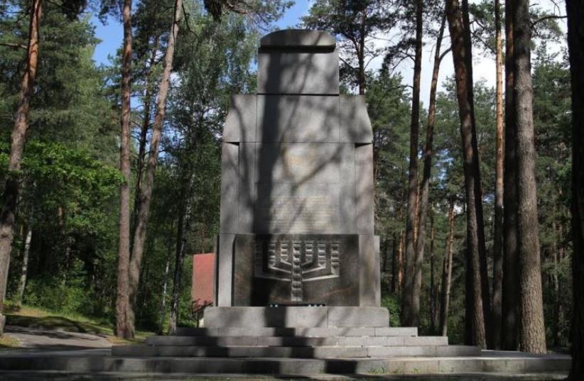 A memorial marking the massacre site in Ponar (photo credit: COURTESY EZRA WOLFINGE/NOVA)