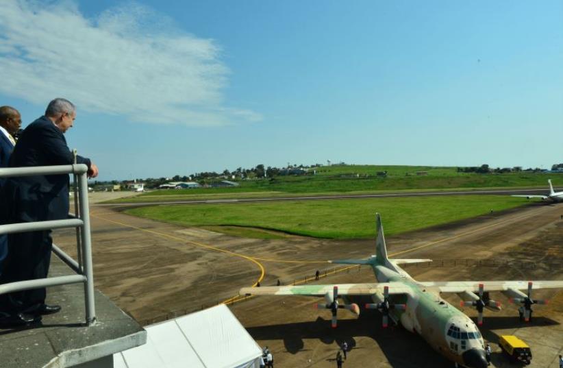 Prime Minister Benjamin Netanyahu visits Entebbe, Uganda (photo credit: KOBI GIDEON/GPO)