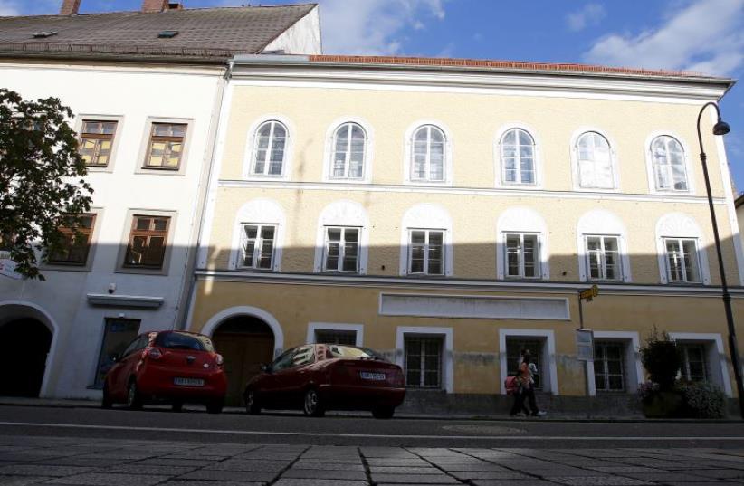 The  house in which Adolf Hitler was born is seen in the northern Austrian city of Braunau am Inn September 24, 2012 (photo credit: REUTERS)