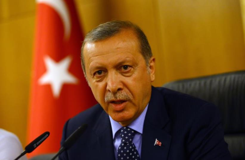 Turkish President Tayyip Erdogan addresses during an attempted coup in Istanbul, Turkey July 16, 2016. (photo credit: REUTERS)