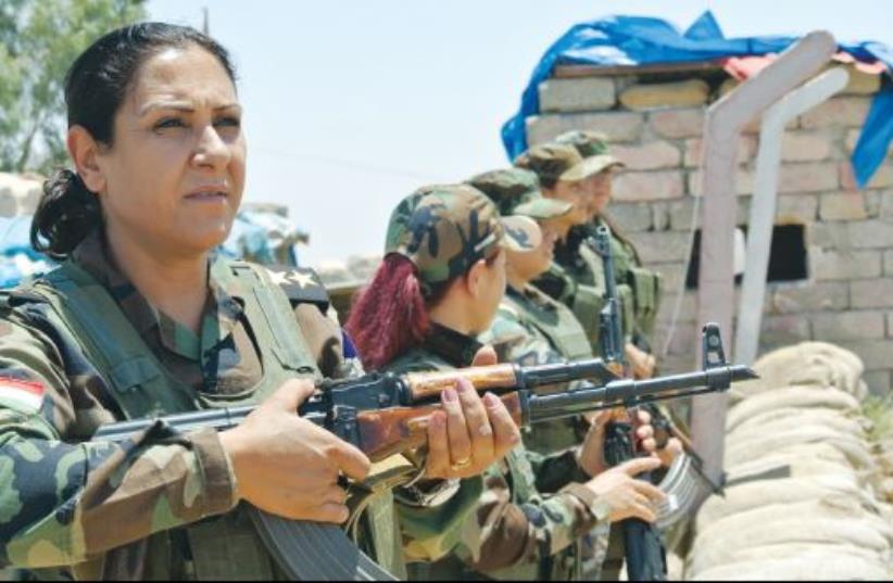 Rojava Peshmerga fighters from Syria are one of the forces guarding Mosul Dam in Iraq (photo credit: SETH J. FRANTZMAN)