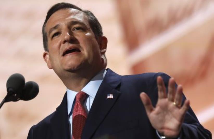 Former Republican U.S. presidential candidate Senator Ted Cruz speaks during the third night of the Republican National Convention in Cleveland, Ohio, July 20, 2016 (photo credit: REUTERS)