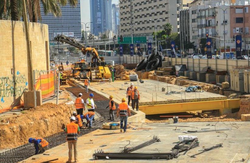 Yehudit Rail Station in Tel Aviv under construction (photo credit: NTA)