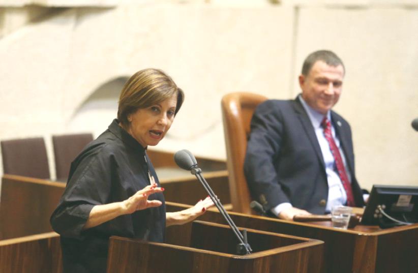 MK ZEHAVA GAL-ON in the Knesset.  (photo credit: MARC ISRAEL SELLEM/THE JERUSALEM POST)