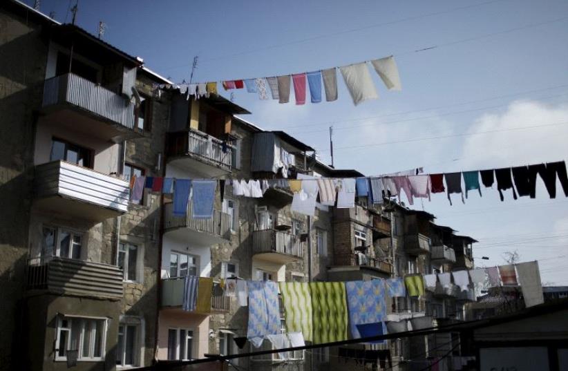 Laundry hung out to dry. (photo credit: REUTERS)