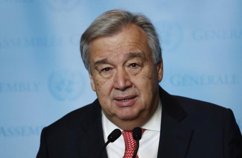 United Nations Secretary-General Antonio Guterres‏ (photo credit: REUTERS)