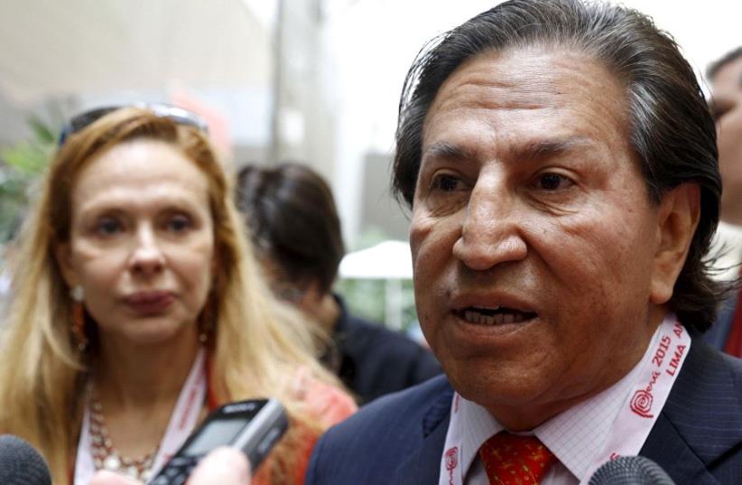 Former Peru's President Alejandro Toledo and his wife Eliane Karp  (photo credit: REUTERS)