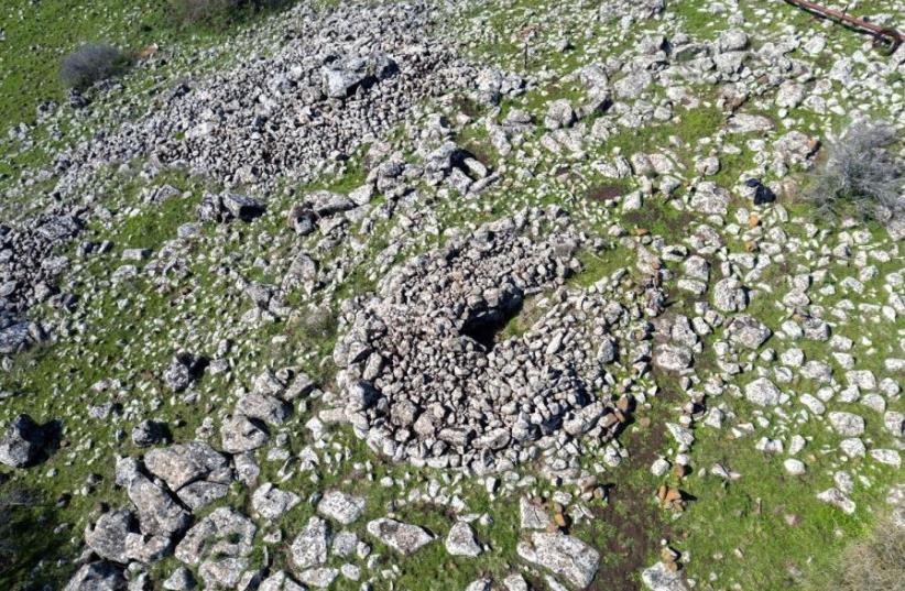 The 4,000-year-old dolmen (photo credit: GONEN SHARON / TEL HAI COLLEGE)