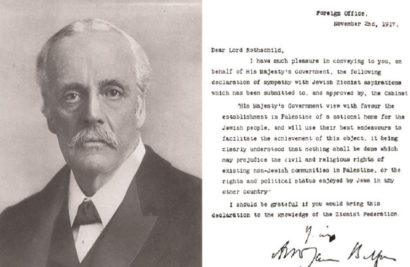 The Balfour Declaration (photo credit: WIKIPEDIA)