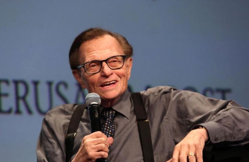 Legendary journalist Larry King at The Jerusalem Post Conference in New York, May 7, 2017 (photo credit: SIVAN FARAG)