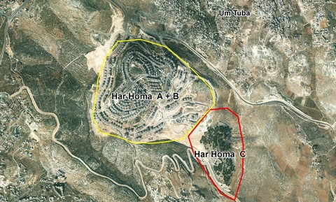 Map of east Jerusalem