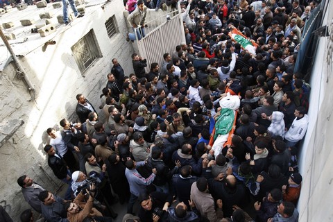 Palestinian funeral for Essam Al-Batsh and Sobhi Al-Batsh