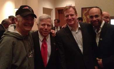 Steve Leibowitz, Robert Kraft, Roger Goodell and Uriel Sturm.