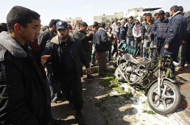 motorcycle hit by IDF in Gaza (Reuters)