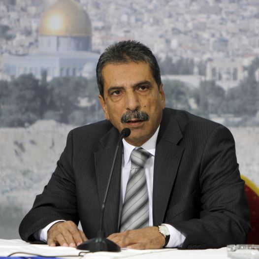 Tawfiq Tirawi speaks during a news conference in the West Bank city of Ramallah (credit: REUTERS)