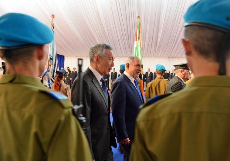 Prime Minister Benjamin Netanyahu meets with visiting counterpart from Singapore, Lee Hsien Loong (credit: HAIM ZACH/GPO)