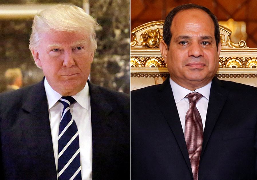 Trump and Sisi (credit: REUTERS)