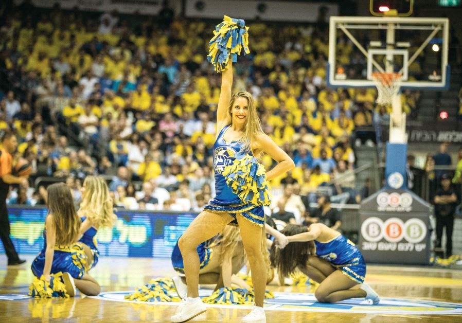 Shir Davidai, captain of the cheerleaders of Maccabi Tel Aviv’s men’s basketball team (credit: YANIV BEN SIMON)