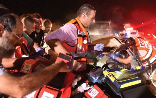 Muawia Kabha, the initial first responder to enter the dining room after the blast at the Park Hotel (credit: UNITED HATZALAH‏)