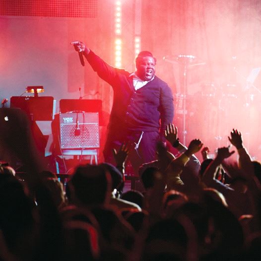 Rapper Nissim Black performs in a concert (credit: SHIMI KUTNER)