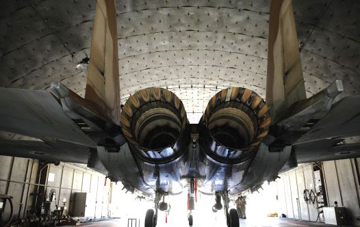 An Israeli F-15 fighter jet is seen from behind during the Jupiter Falcon exercise held by crews from the IAF and the US at Uvda Air Base last month. (credit: AMIR COHEN - REUTERS)