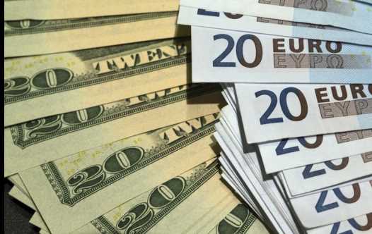 US dollars and euros banknotes are seen in this illustration photo