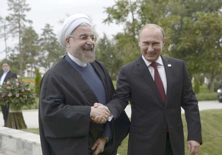 Iranian President Hassan Rouhani and Russian President Vladimir Putin
