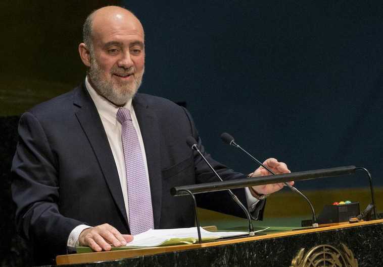 Ron Prosor addresses the United Nations General Assembly in January during a meeting about the rise of anti-Semitism