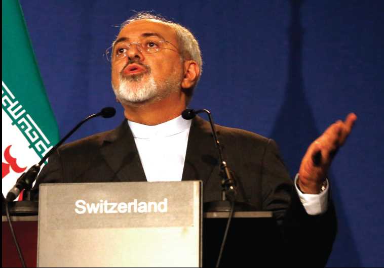 Iran’s Foreign Minister Mohammad Javad Zarif presents Tehran’s case in Lausanne, on April 2.