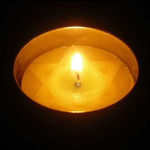 A memorial candle for Holocaust Remembrance Day