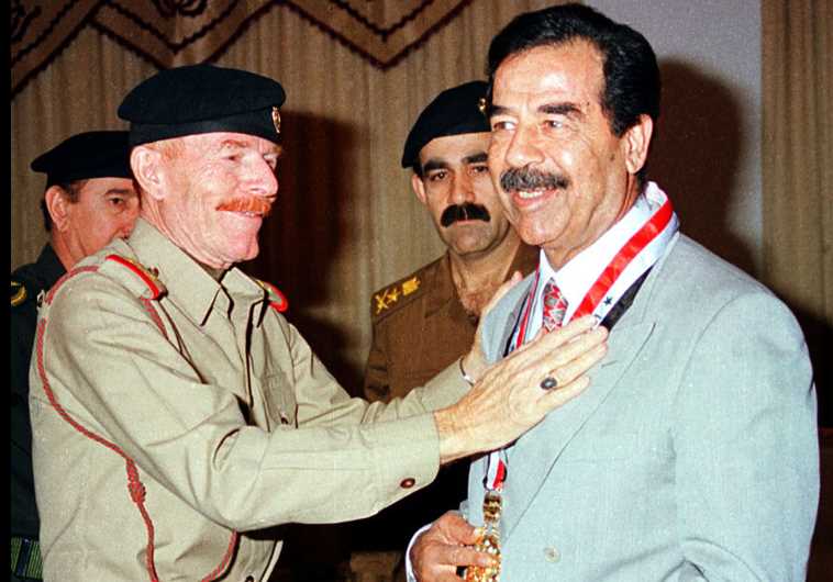 Izzat al-Douri with late Iraqi President Saddam Hussein