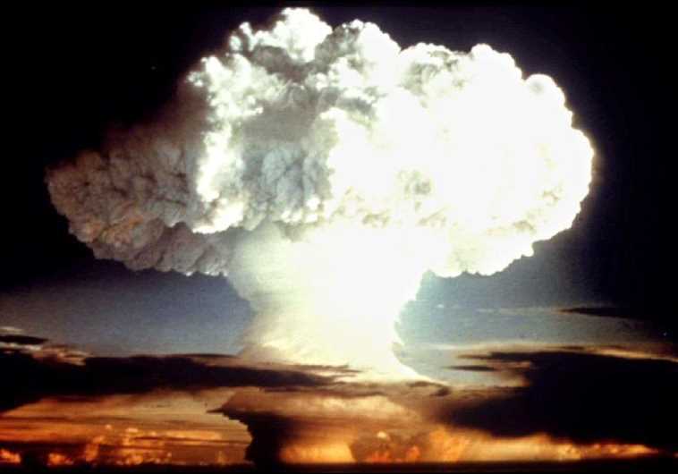 A nuclear test explosion from April 1954 is shown in this undatelined photo from the US Defense Department