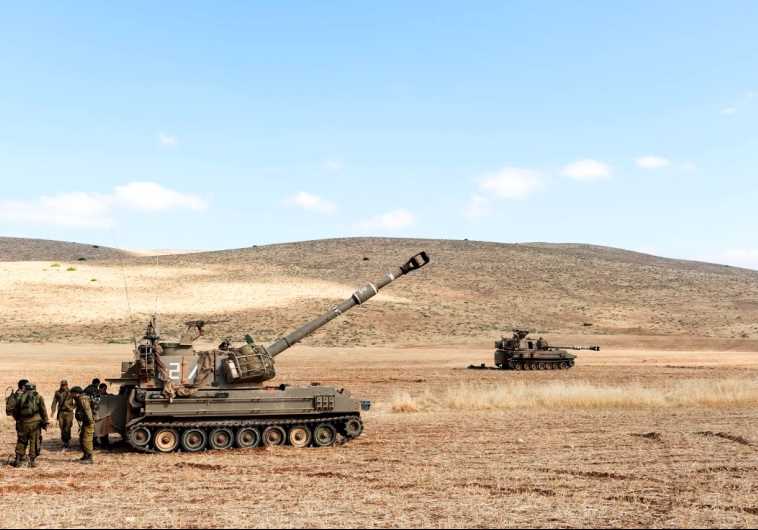 An IDF artillery unit participates in a war drill this week in the Jordan Valley