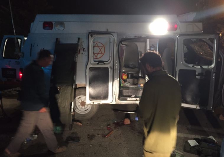 Ambulance attacked in northern Israel by Druse protesters.