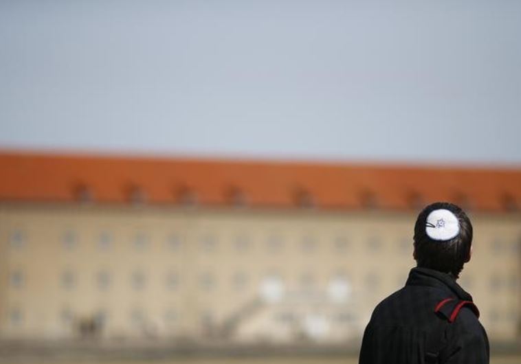 A Jewish man visits the Nazi concentration camp of Buchenwald