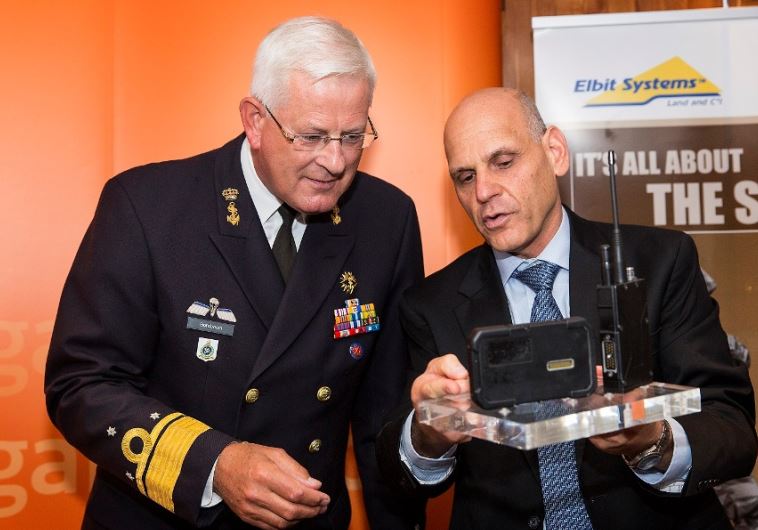 (Left) Vice Admiral Barsboom NL Director DMO with Butzi Machlis Elbit CEO and President(Right)