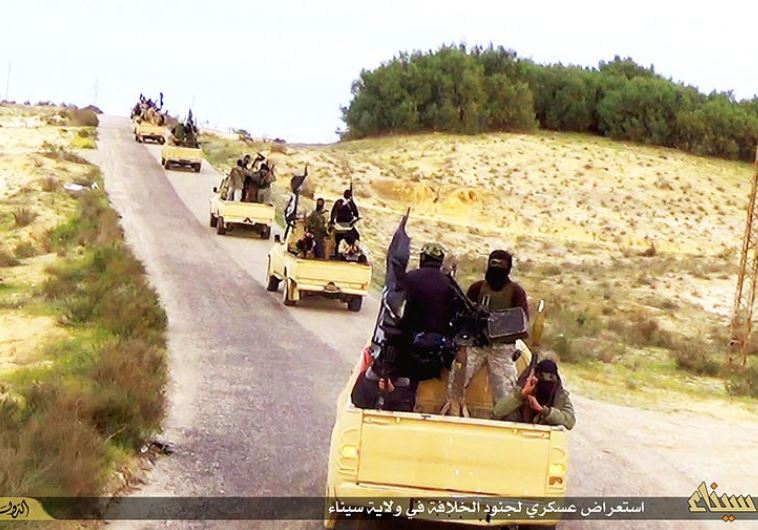 Islamic State-affiliated Sinai Province fighters in the Sinai Peninsula