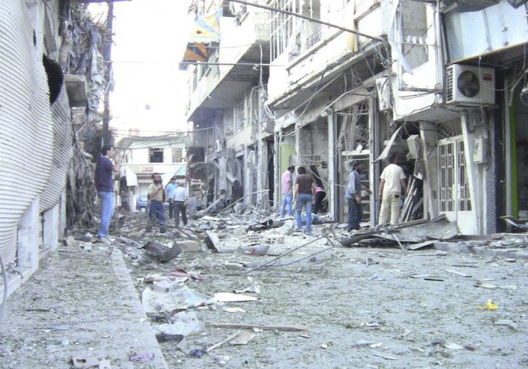 Damaged buildings in Al-Zabadani, Syria (file)